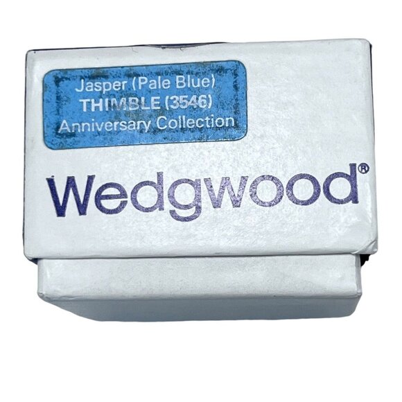 Wedgwood England Jasperwear Pale Blue Thimble 250th Anniversary Original Box - Picture 6 of 6
